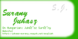 surany juhasz business card